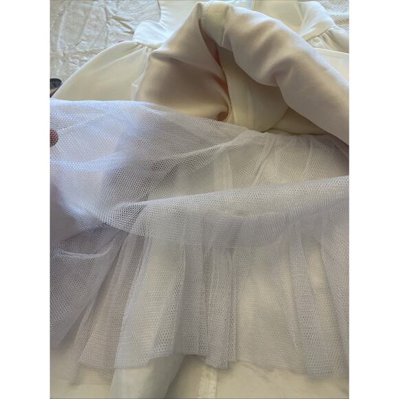 American Princess Size 5 Formal Dress Cream Hot Pink Rosettes Dbl Crinolines EUC - Picture 11 of 12